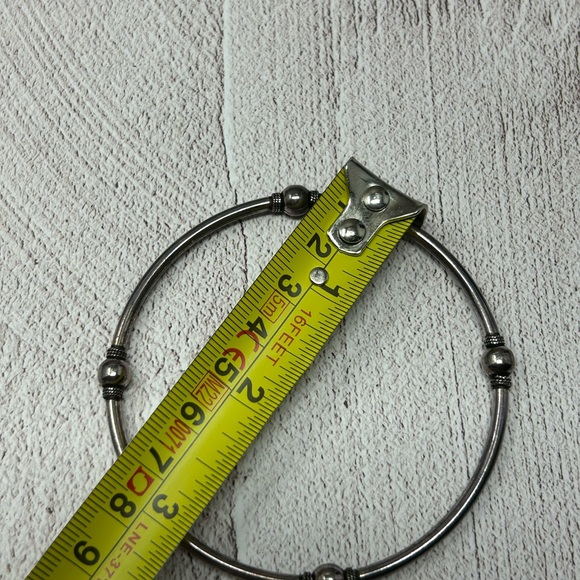 Vintage 925 Sterling Silver Four Ropped Ball Bangle Hoop bracelet 3’’ - Picture 4 of 4